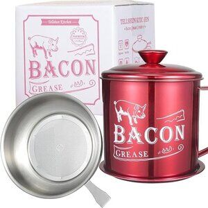 New Stainless Steel Cooking Oil Keeper with Lid and Easy-Grip Handle